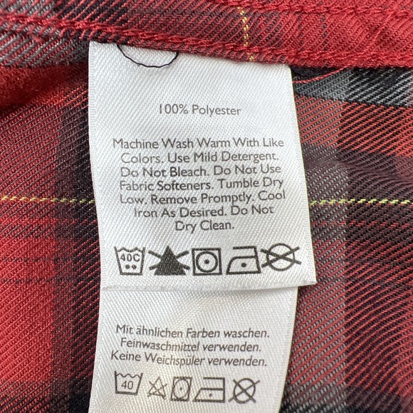 Eddie Bauer Men's Red & Gray Plaid Long Sleeve Shirt Size Large - Picture 8 of 12